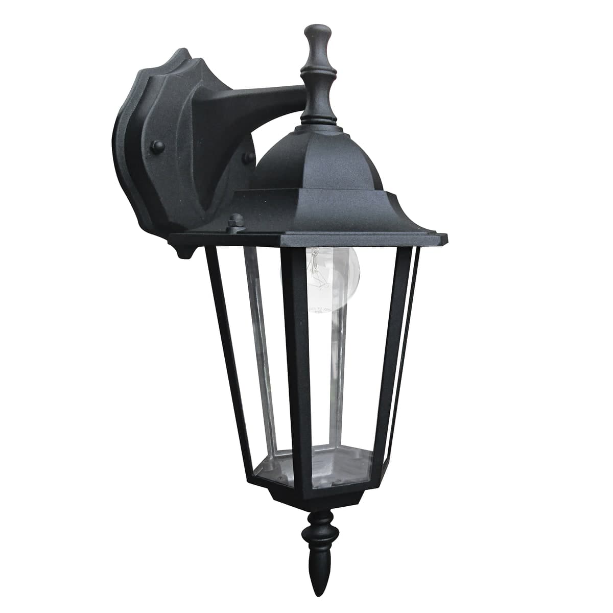 MILANO WALL LIGHT DESCENDING ALUMINIUM BLACK 37X21 CM E27=60W IP44 - best price from Maltashopper.com BR420004571