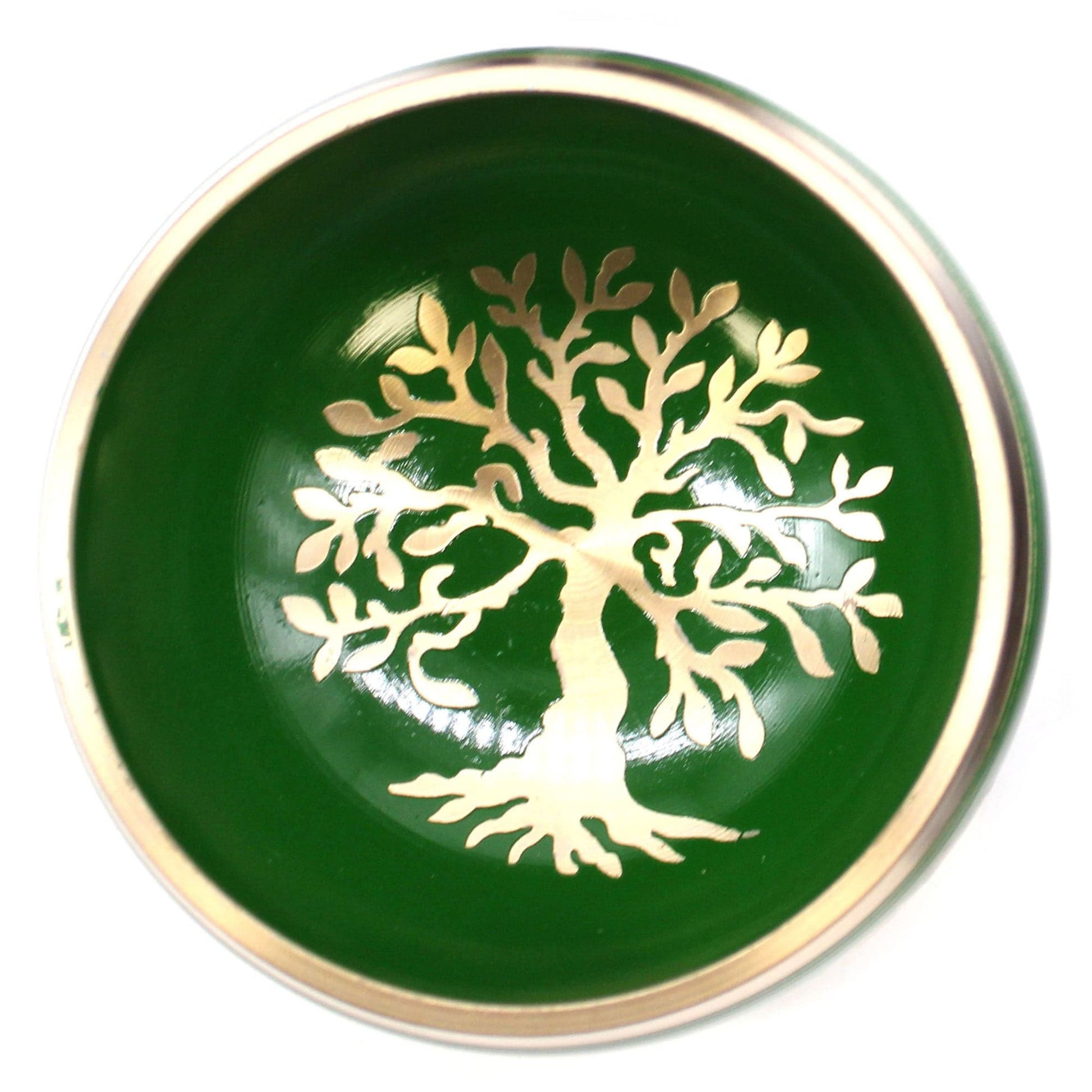 Tree of Life Singing Bowl Set- Green 10.7cm - best price from Maltashopper.com TIB-90