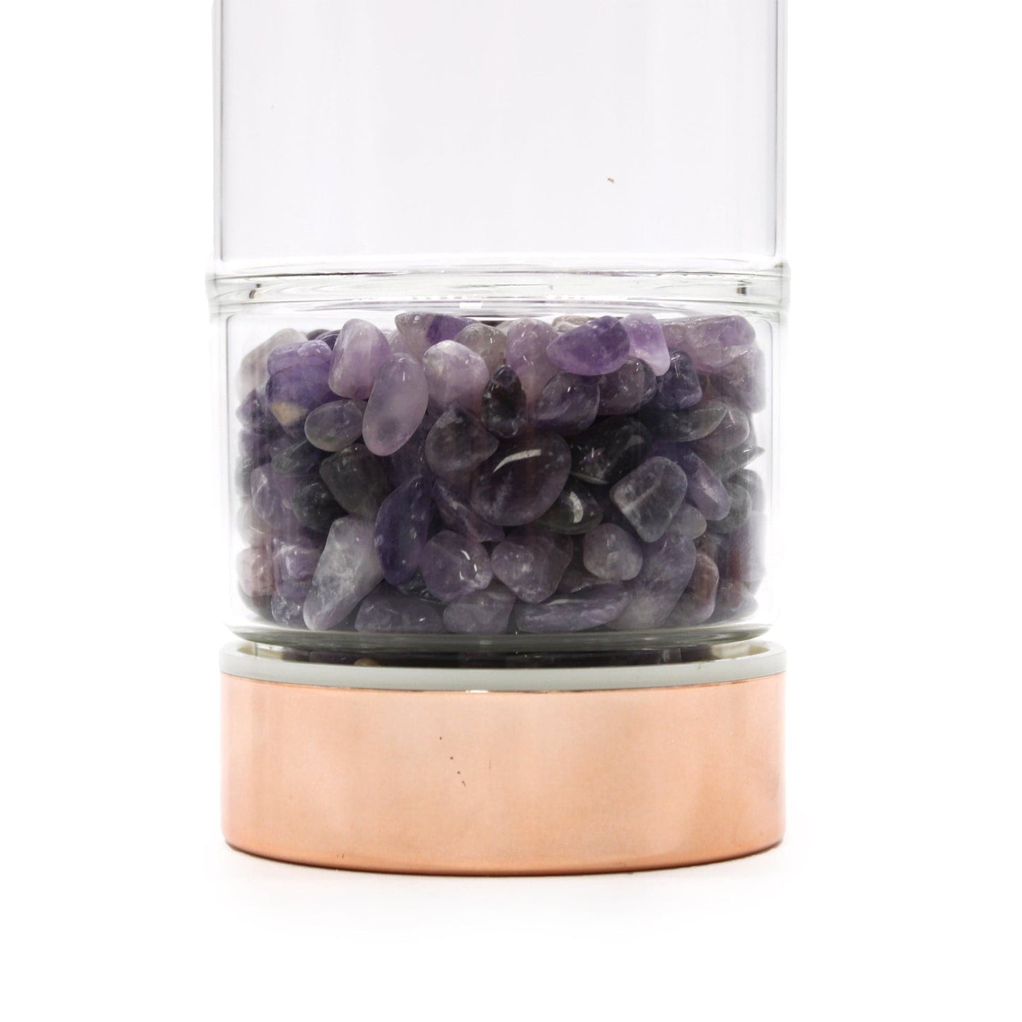 Crystal Glass Tea Infuser Bottle - Rose Gold - Amethyst - best price from Maltashopper.com CGTIB-01