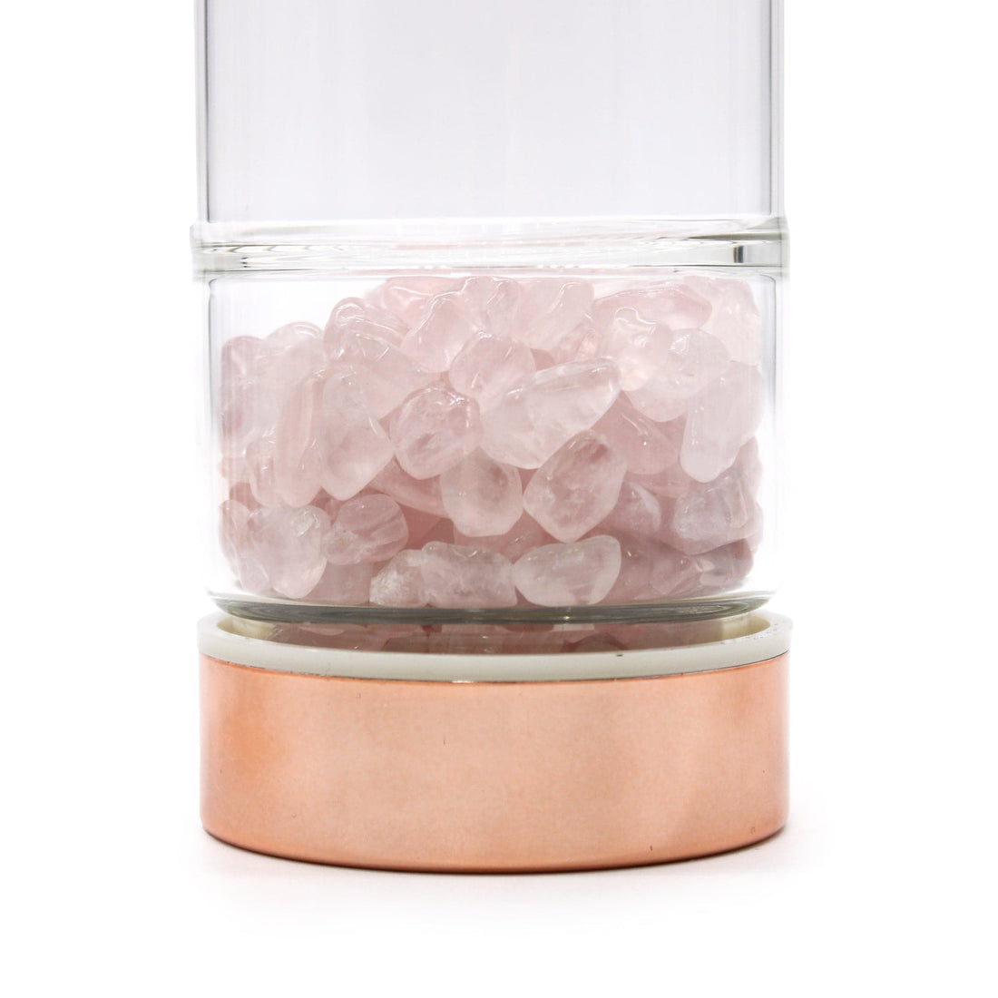 Crystal Glass Tea Infuser Bottle - Rose Gold - Rose Quartz - best price from Maltashopper.com CGTIB-02