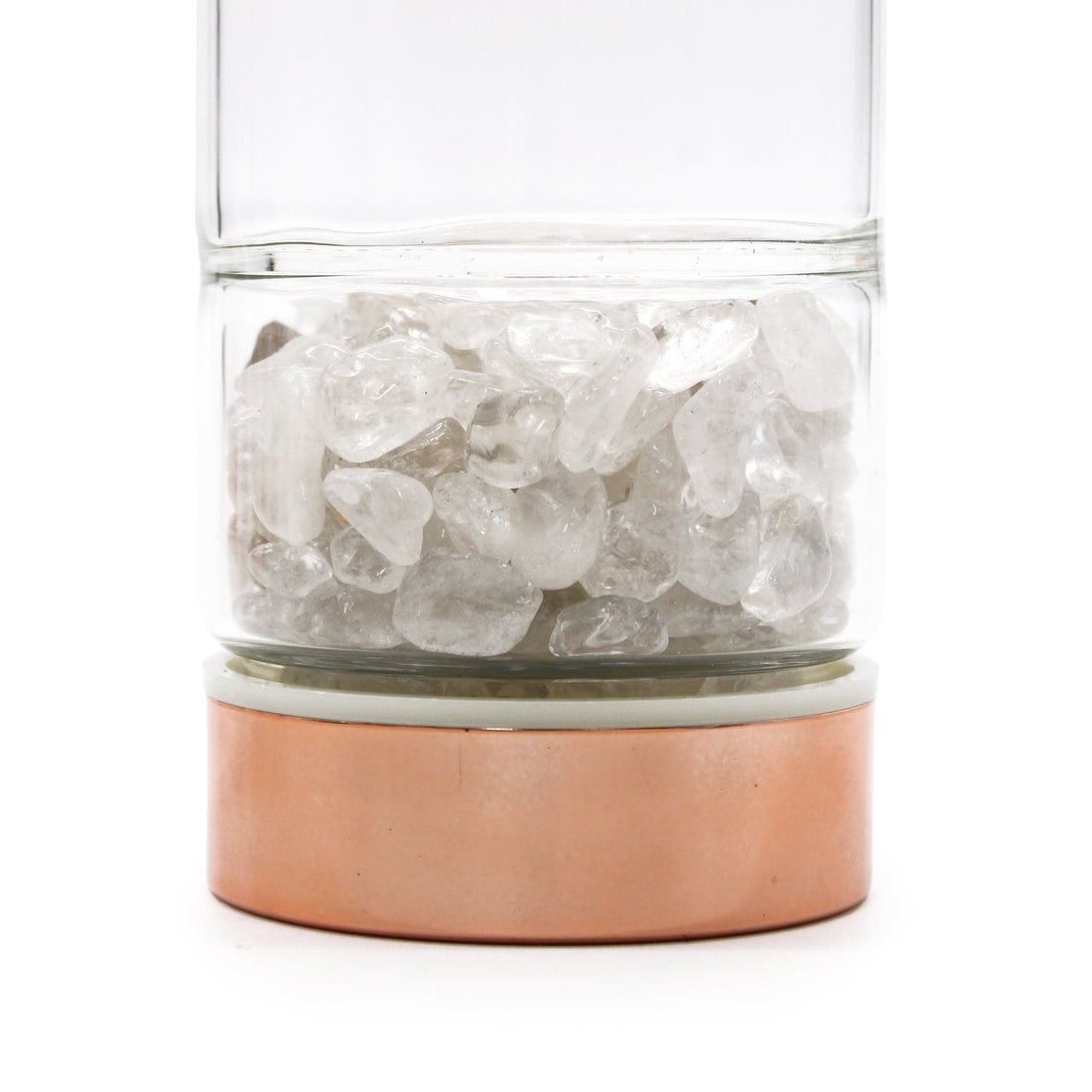 Crystal Glass Tea Infuser Bottle - Rose Gold - Rock Quartz - best price from Maltashopper.com CGTIB-03