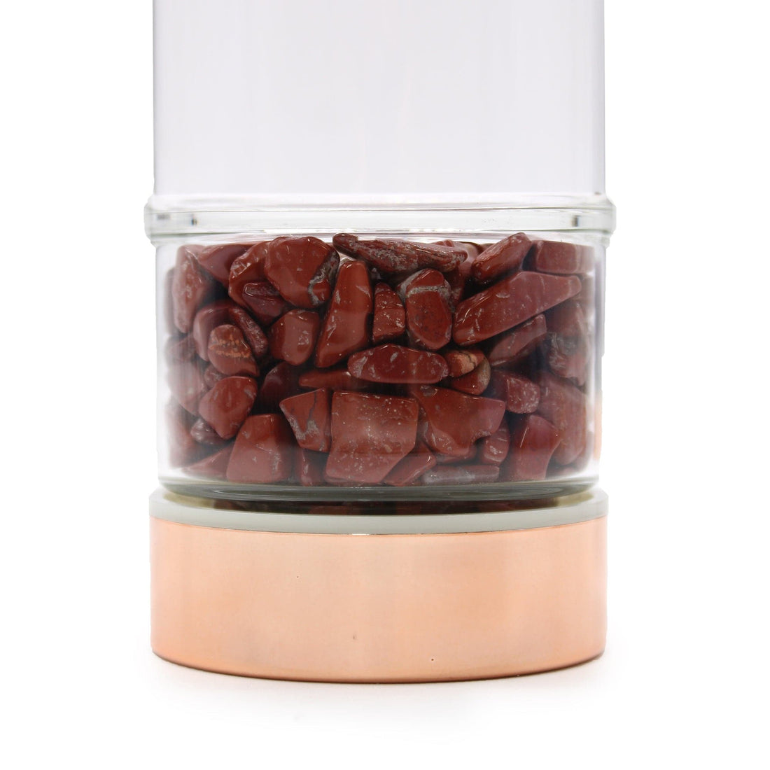 Crystal Glass Tea Infuser Bottle - Rose Gold - Red Jasper - best price from Maltashopper.com CGTIB-04