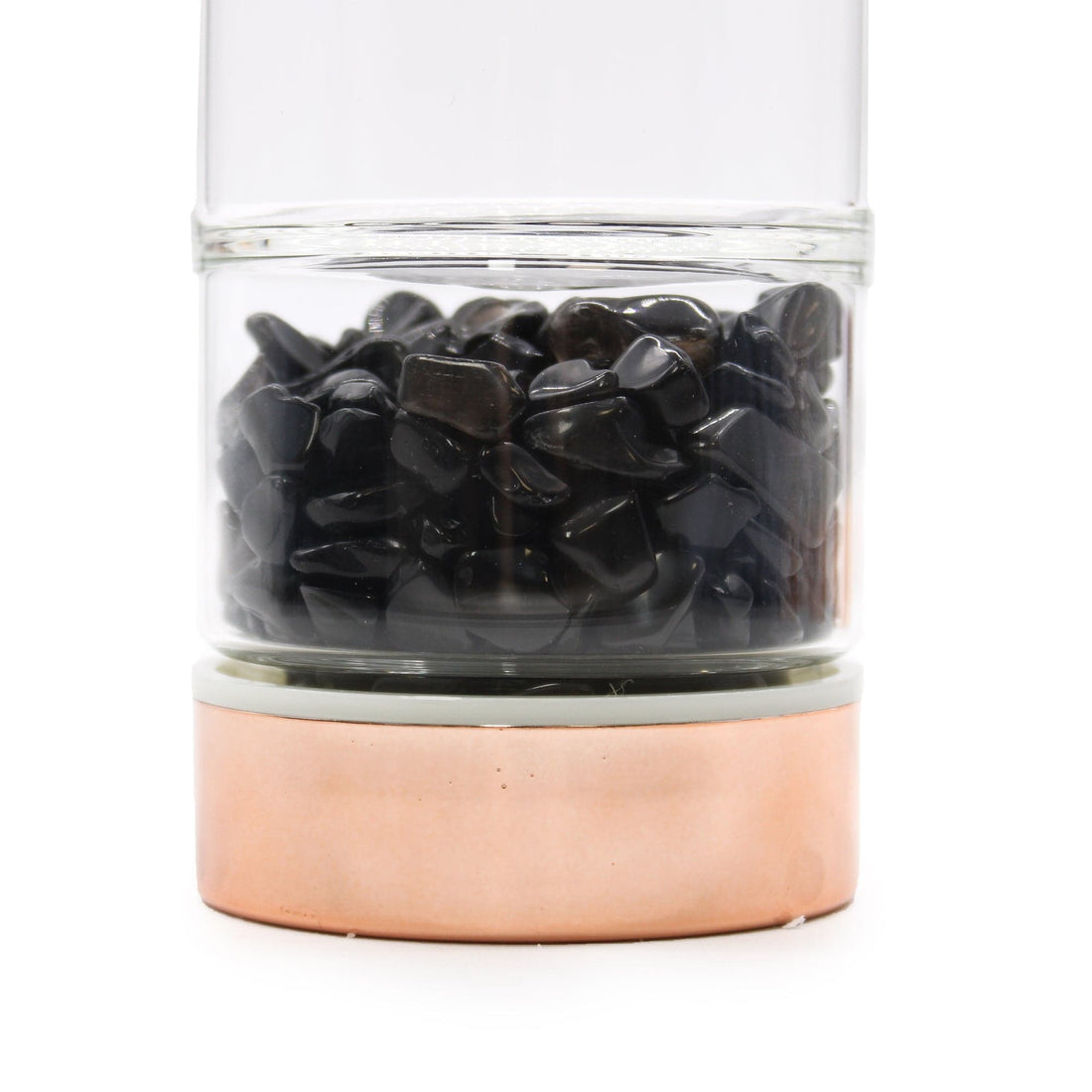 Crystal Glass Tea Infuser Bottle - Rose Gold - Onyx - best price from Maltashopper.com CGTIB-05