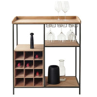 DAMIAN Black wall shelf H 91 x W 77 x D 35.5 cm - best price from Maltashopper.com CS638155