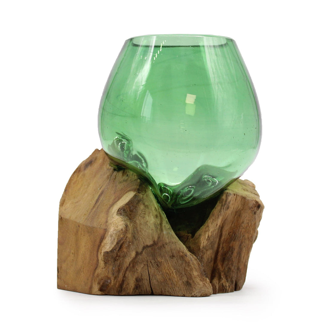 Recycled Beer Bottles - Small Bowl on Wood - best price from Maltashopper.com RBB-01