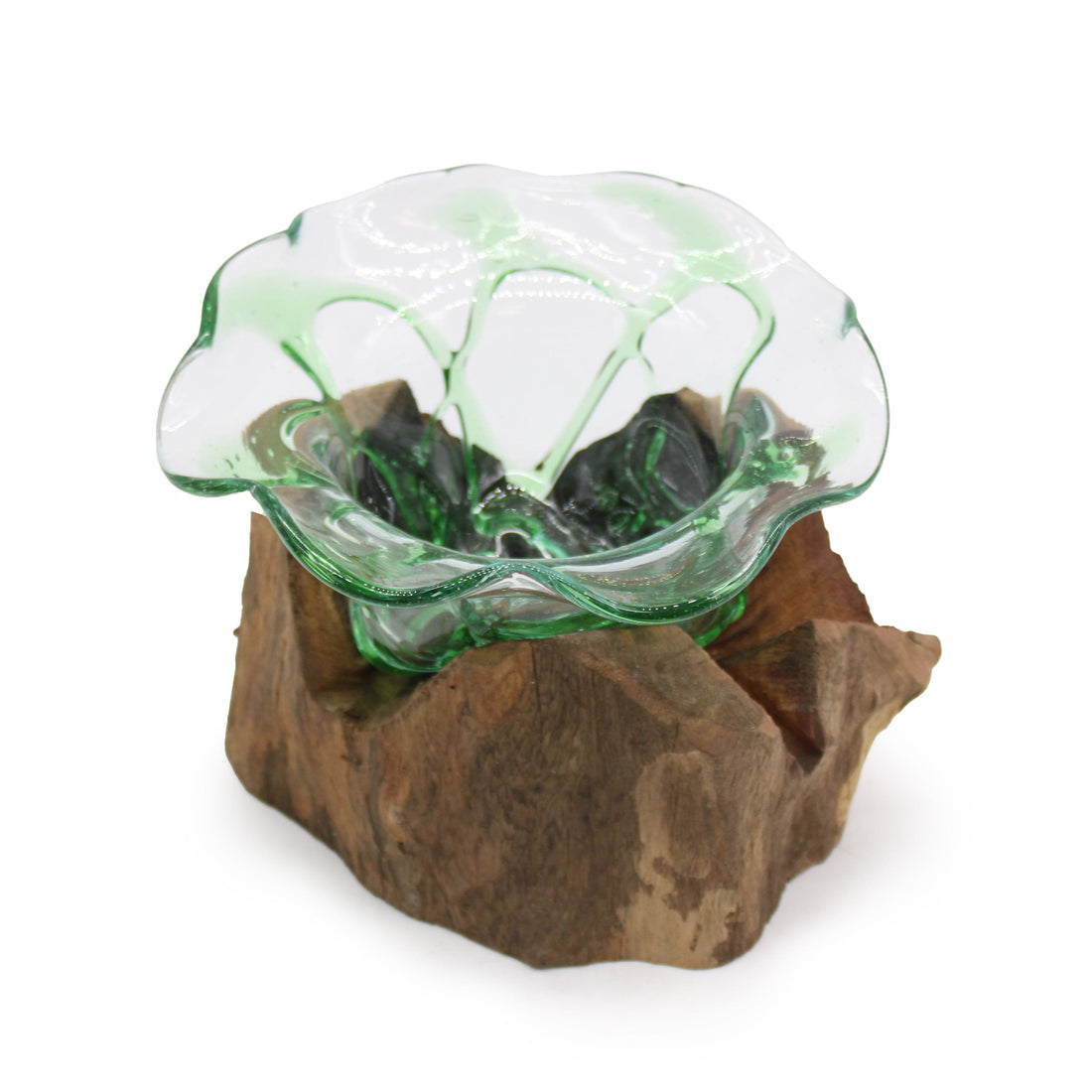 Recycled Beer Bottles - Large Fancy Sweet Bowl on Wood - best price from Maltashopper.com RBB-05