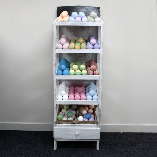 Bliss Bath Bomb 5 Shelf Display - Whitewash