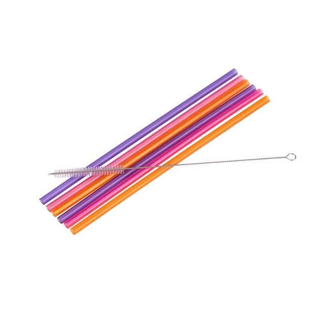 SLURP Set of 6 reusable straws mix of 3 colors orange, purple, pinkL 23 cm - best price from Maltashopper.com CS626878