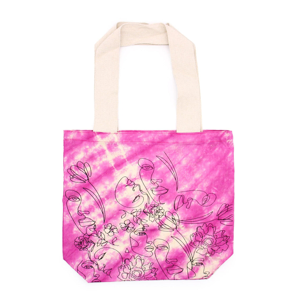 Tye-Dye Cotton Bag (6oz) - 38x42x12cm - Pretty Face - Magento - Natural Handle - best price from Maltashopper.com TDB-05