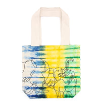 Tye-Dye Cotton Bag (6oz) - 38x42x12cm - Elephants - Multi - Natural Handle - best price from Maltashopper.com TDB-06