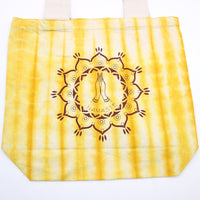 Tye-Dye Cotton Bag (6oz) - 38x42x12cm -  Namaste Hands - Yellow - Natural Handle - best price from Maltashopper.com TDB-09