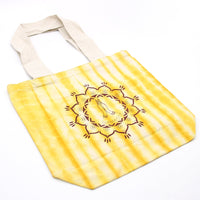 Tye-Dye Cotton Bag (6oz) - 38x42x12cm -  Namaste Hands - Yellow - Natural Handle - best price from Maltashopper.com TDB-09