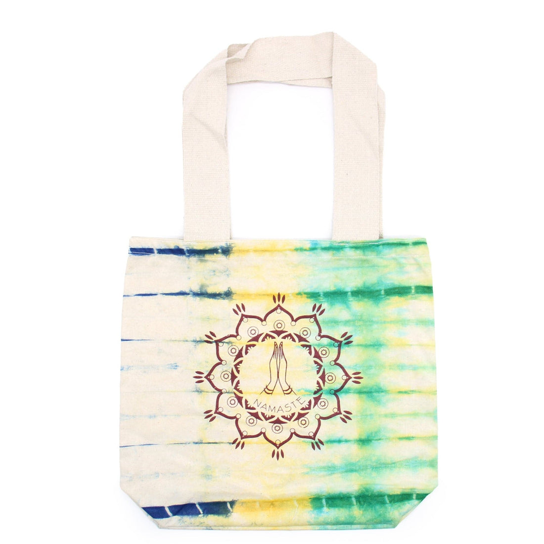 Tye-Dye Cotton Bag (6oz) - 38x42x12cm -  Namaste Hands - Multi - Natural Handle - best price from Maltashopper.com TDB-10