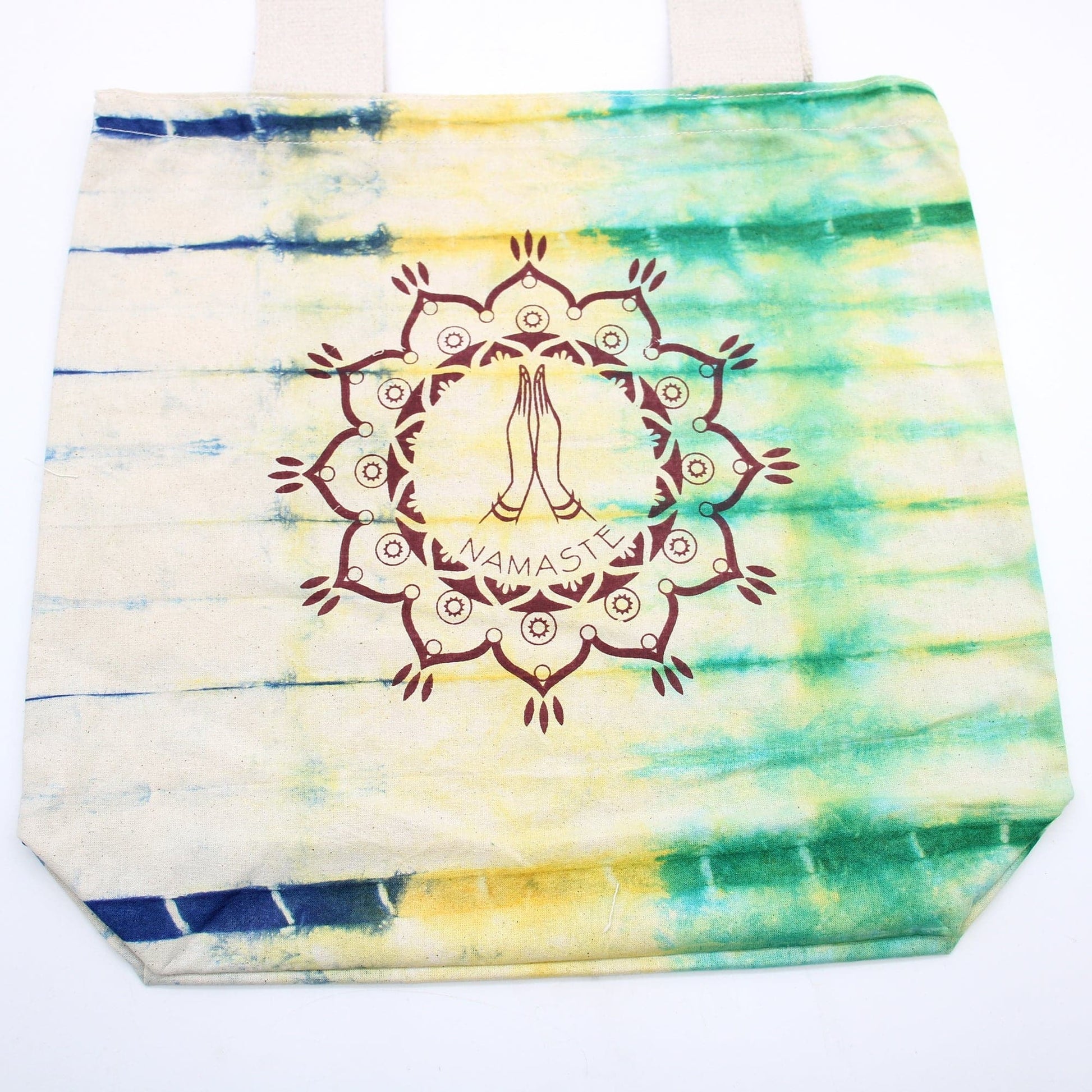 Tye-Dye Cotton Bag (6oz) - 38x42x12cm -  Namaste Hands - Multi - Natural Handle - best price from Maltashopper.com TDB-10