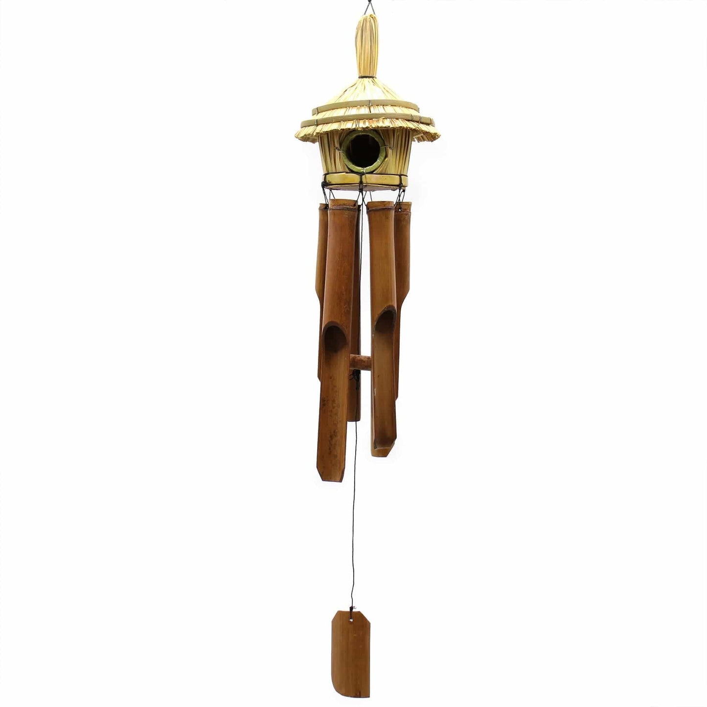 Bliss Round Seagrass Bird Box with Chimes 45x17cm