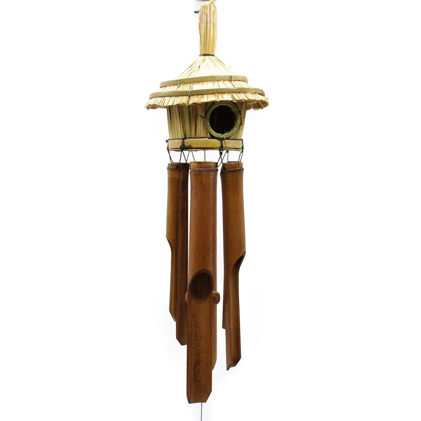 Bliss Round Seagrass Bird Box with Chimes 45x17cm