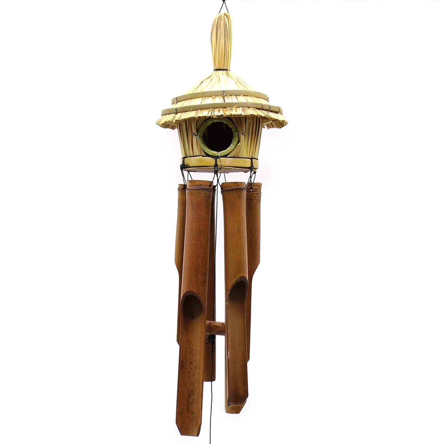 Bliss Round Seagrass Bird Box with Chimes 45x17cm