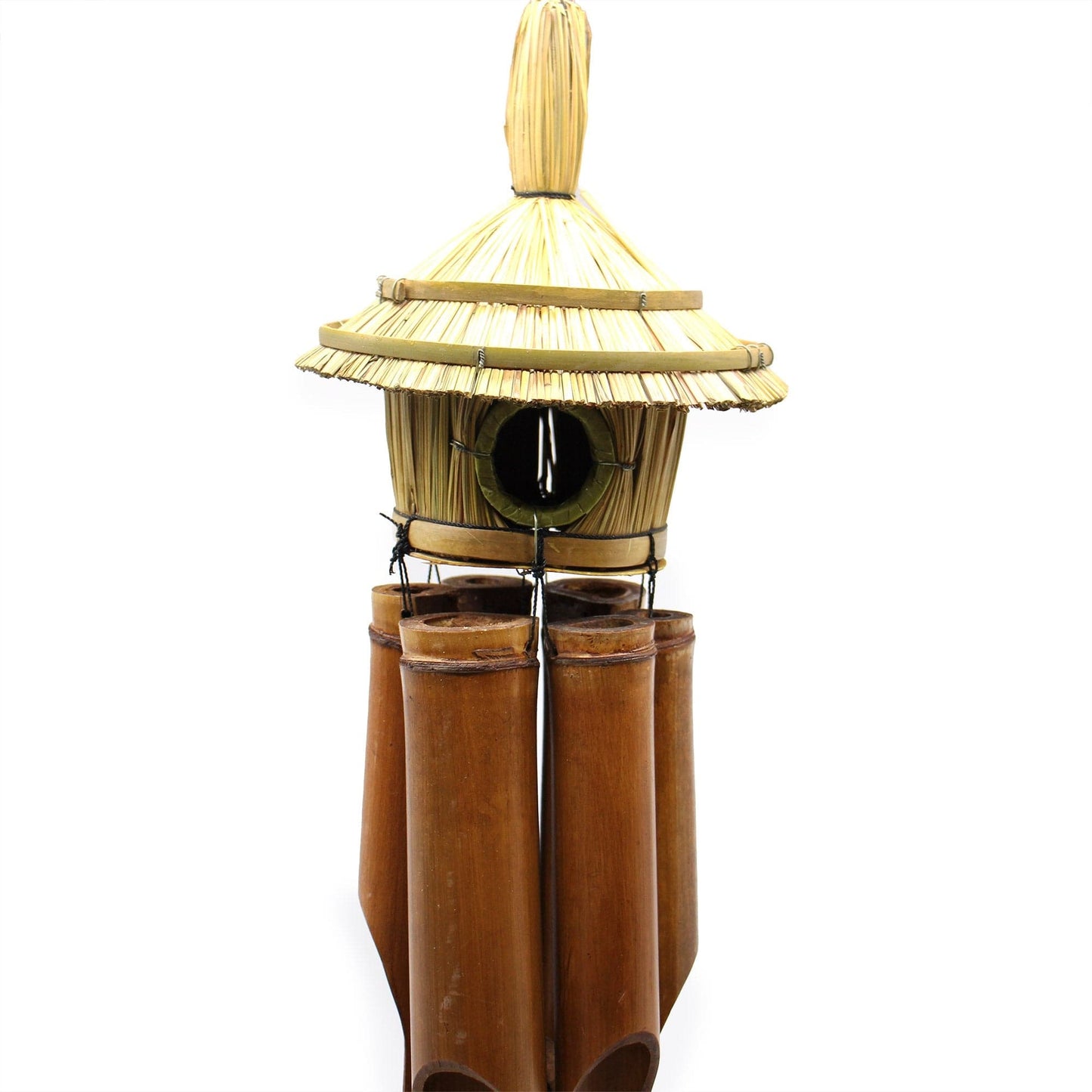 Lrg Round Seagrass Bird Box with Chimes 56x20cm - best price from Maltashopper.com BIRDB-05