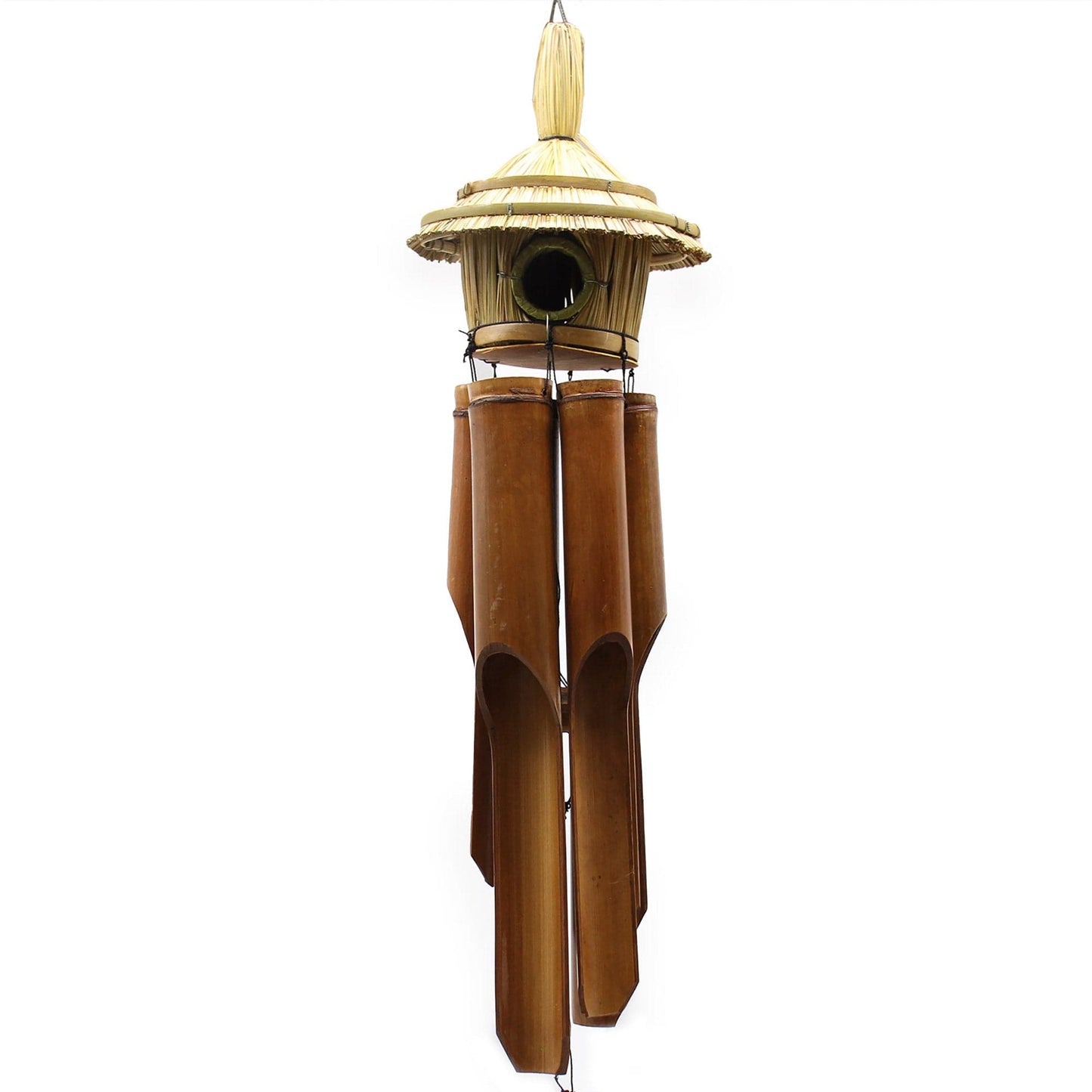 Lrg Round Seagrass Bird Box with Chimes 56x20cm - best price from Maltashopper.com BIRDB-05