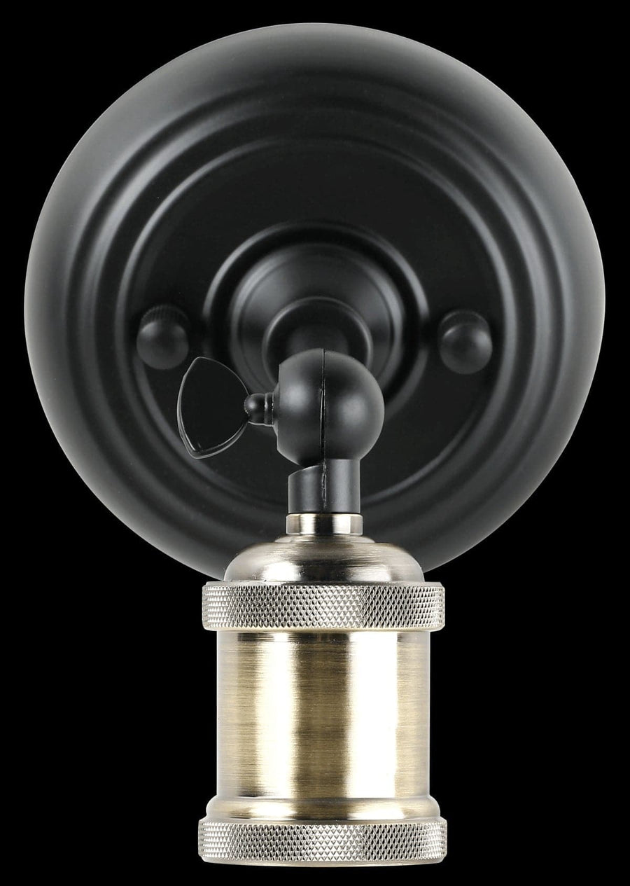 WALL LIGHT METAL ARM BLACK 12X14X15.5CM E27=60W - best price from Maltashopper.com BR420003985