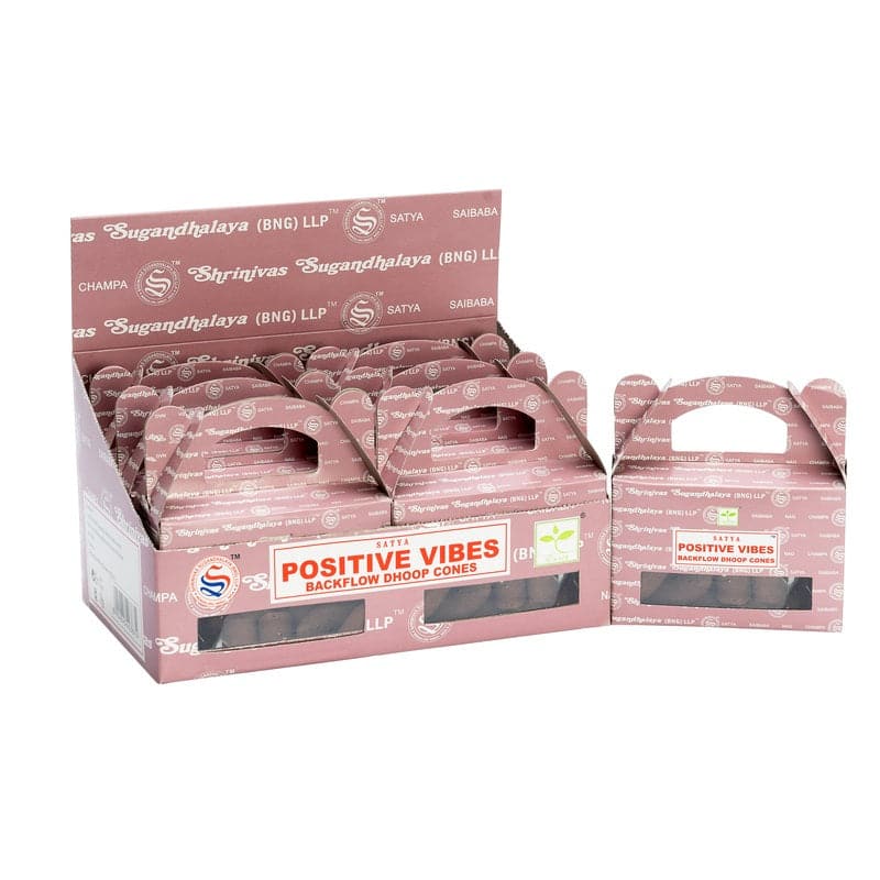 Box of - Satya Positive Vibes Backflow Dhoop Cones - best price from Maltashopper.com ISATYABF-10DS