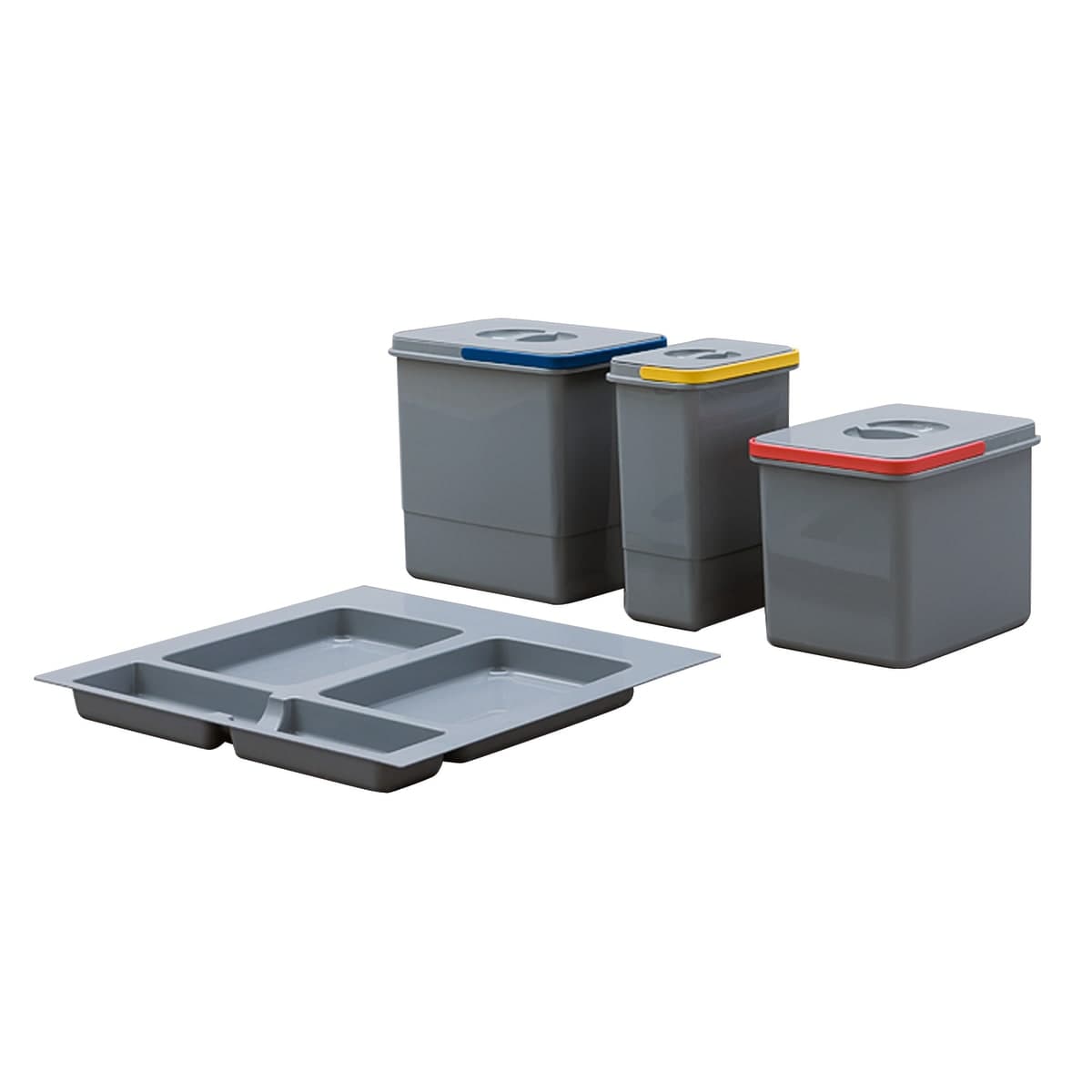 INNER DUSTBIN BUCKET WITH HANDLES L21.5 P14.5 H29.5CM 7LT POLYPROPYLENE GREY