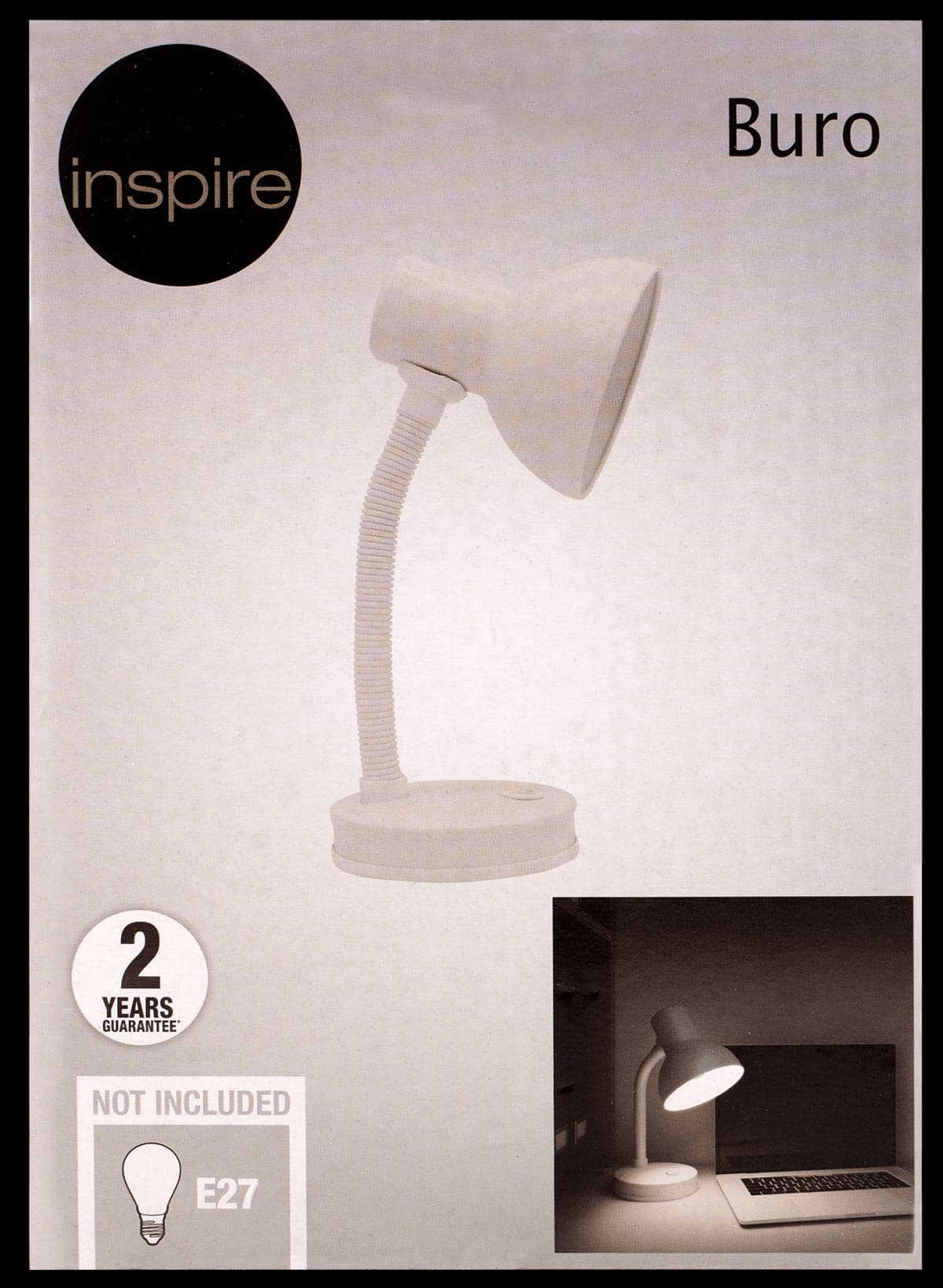 STUDIO LAMP BURO METAL WHITE H32 E27=40W - best price from Maltashopper.com BR420000938