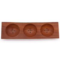 Three Bay Mahogany Soap Dish - best price from Maltashopper.com MSD-06