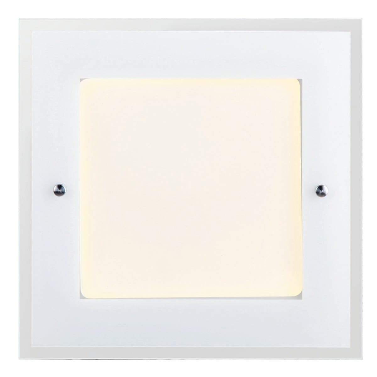 Bricocenter POLLY CEILING LAMP WHITE GLASS 27X5X27 CM LED18W NATURAL LIGHT