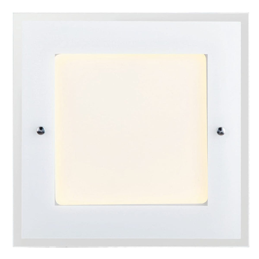 Bricocenter POLLY CEILING LAMP WHITE GLASS 27X5X27 CM LED18W NATURAL LIGHT