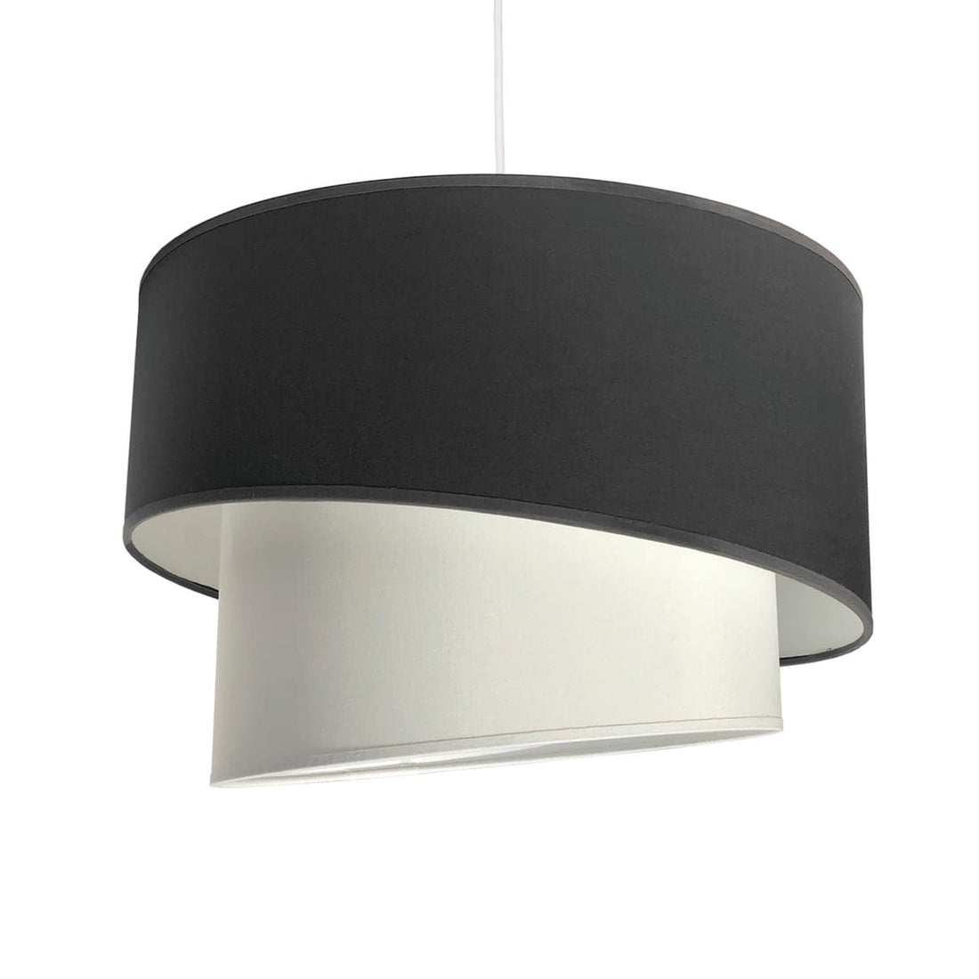 CHANDELIER DOUBLE BIAS FABRIC ANTHRACITE D40 E27=60W - best price from Maltashopper.com BR420005847
