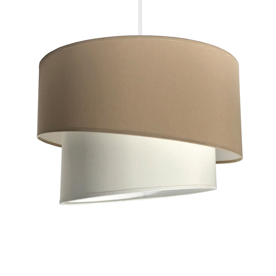 CHANDELIER DOUBLE BIAS FABRIC ECRU D40 E27=60W - best price from Maltashopper.com BR420005849