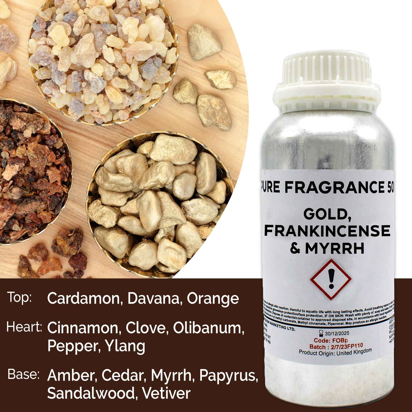 Bliss Gold, Frankincense & Myrrh Pure Fragrance Oil - 500ml