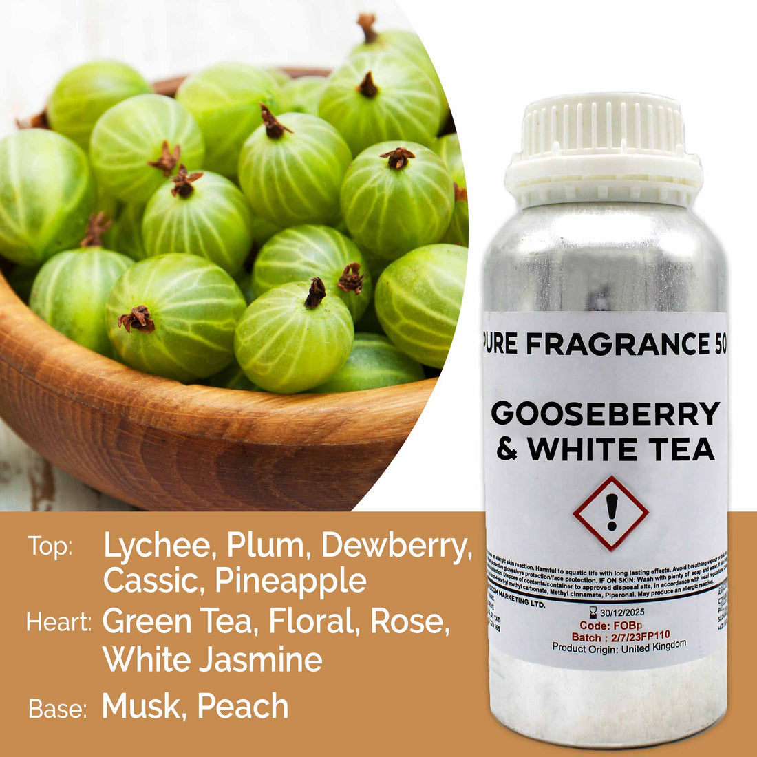 Gooseberry & White Tea Pure Fragrance Oil - 500ml
