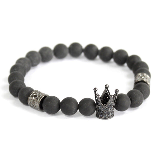 Bliss Crystal Crown / Black Agate - Gemstone Bracelet