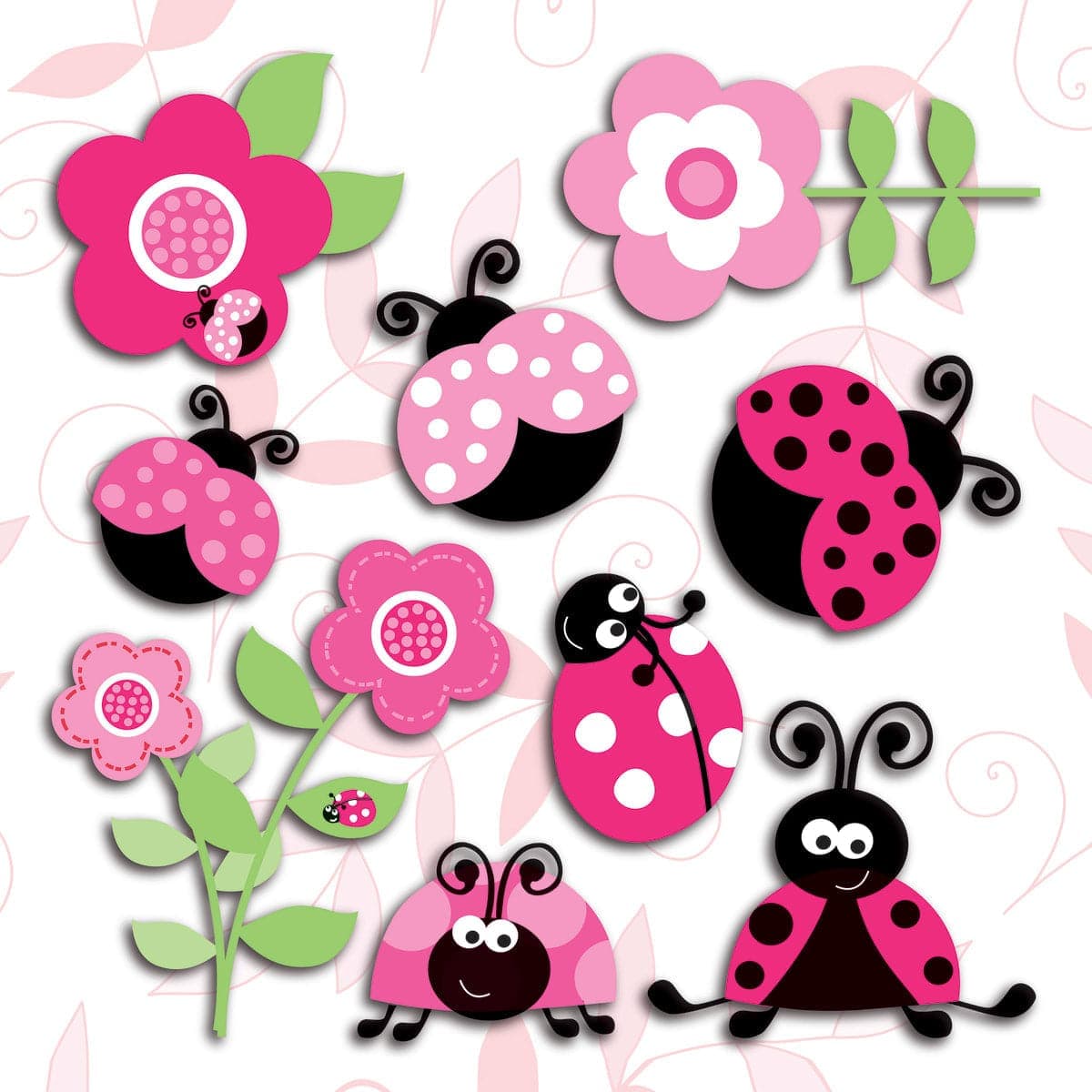 Bricocenter STICKER 3 LEVELS PINK LADY BUGS 31.5X36 CM