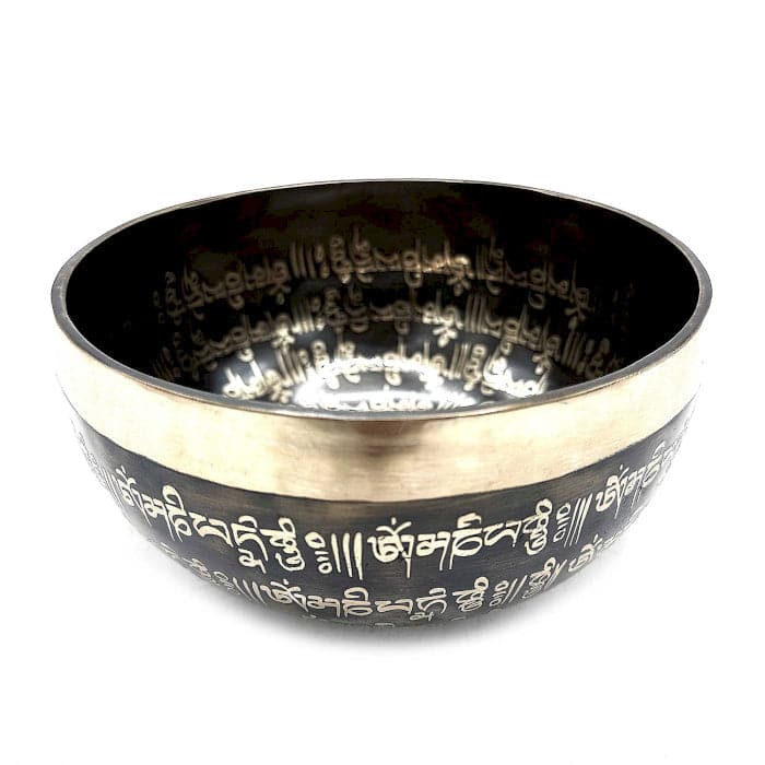 Tibetan Healing Engraved Bowl - 16cm - Mantra - best price from Maltashopper.com TIB-104