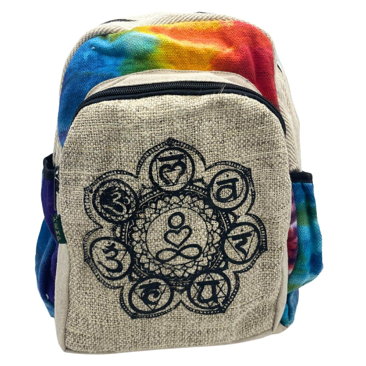 Bliss Tiedye Hemp Medium Backpack - 7 Chakra