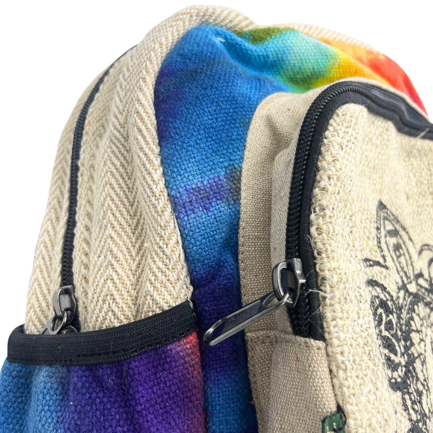 Bliss Tiedye Hemp Medium Backpack - 7 Chakra