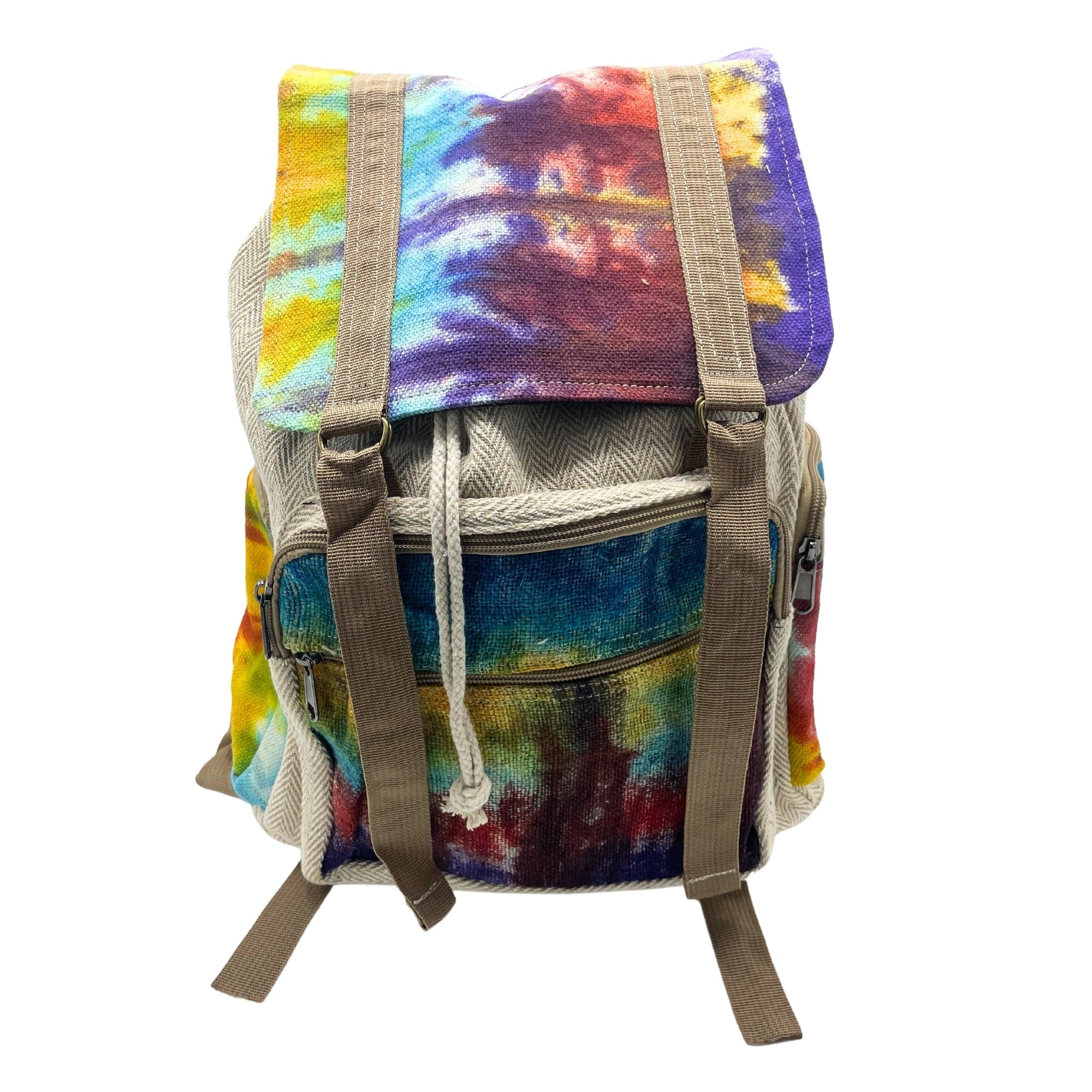 Tiedye Hemp Large Square Backpack - Premium  from Bliss - Just €55.20! Shop now at Maltashopper.com
