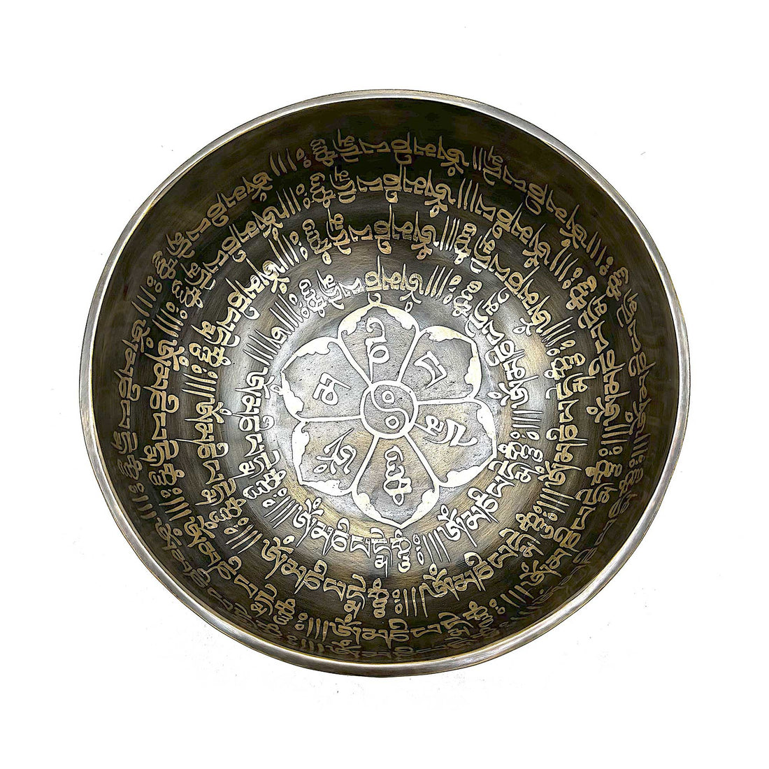 Tibetan Healing Engraved Bowl - 16cm - Mantra - best price from Maltashopper.com TIB-104