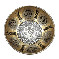 Tibetan Healing Engraved Bowl - 21cm - 7 Chakra & Flower of Life - best price from Maltashopper.com TIB-106