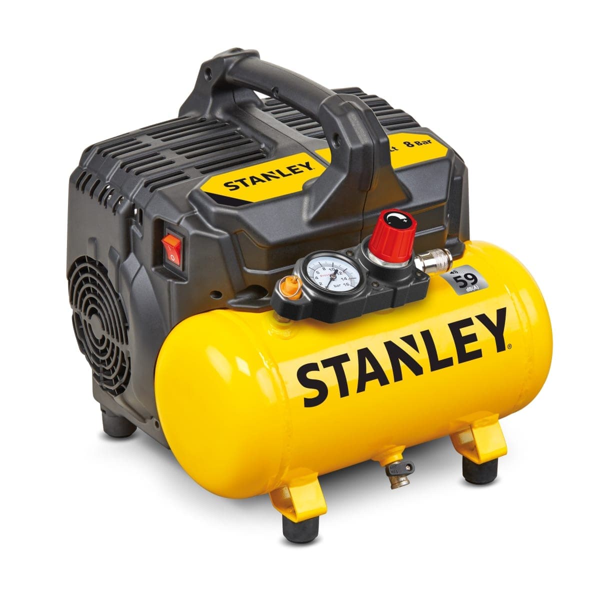 Bricocenter STANLEY COMPRESSOR - 6 LITRES - 1.0 HP - 8 BAR - SILENT