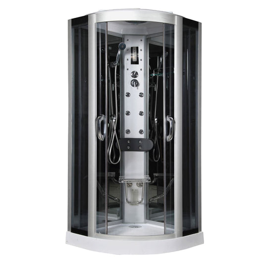 EKLIS 90 SEMI-CIRCULAR SHOWER ENCLOSURE BLACK - best price from Maltashopper.com BR430008503