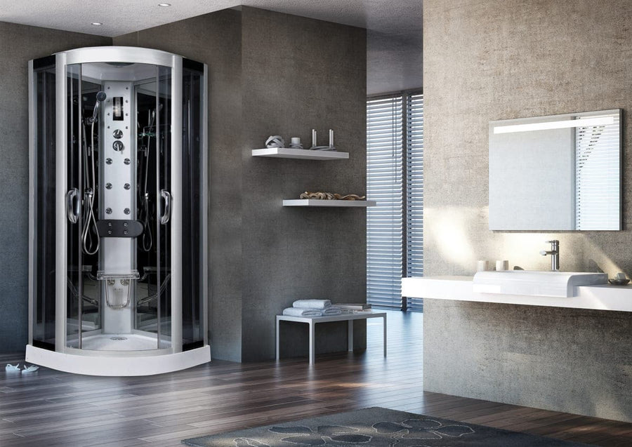 Bricocenter EKLIS 90 SEMI-CIRCULAR SHOWER ENCLOSURE BLACK