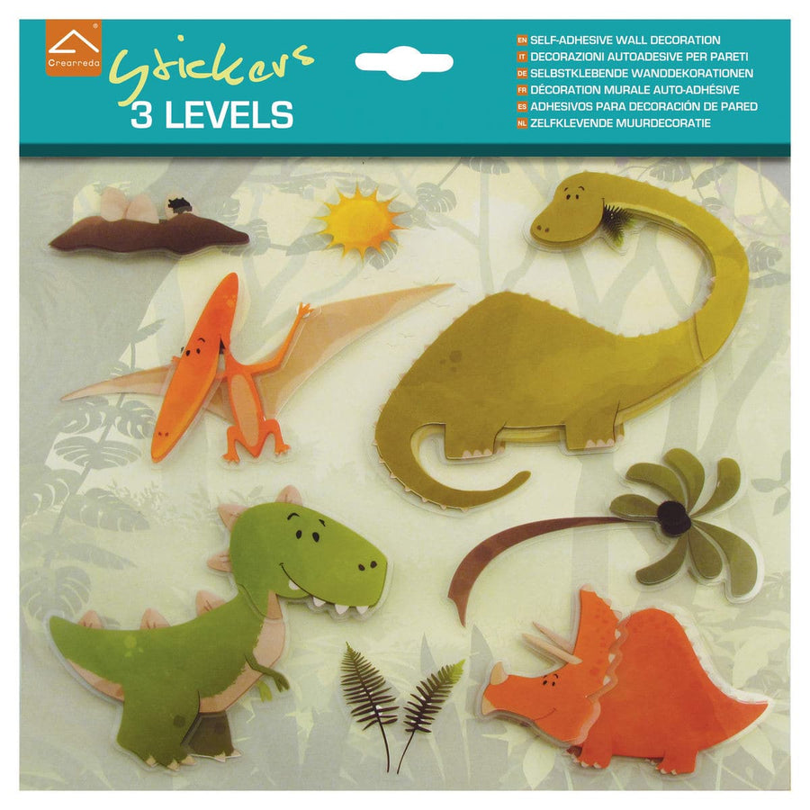 STICKER 3 LEVELS DINOSAURS 31.5X36 CM - best price from Maltashopper.com BR480000340