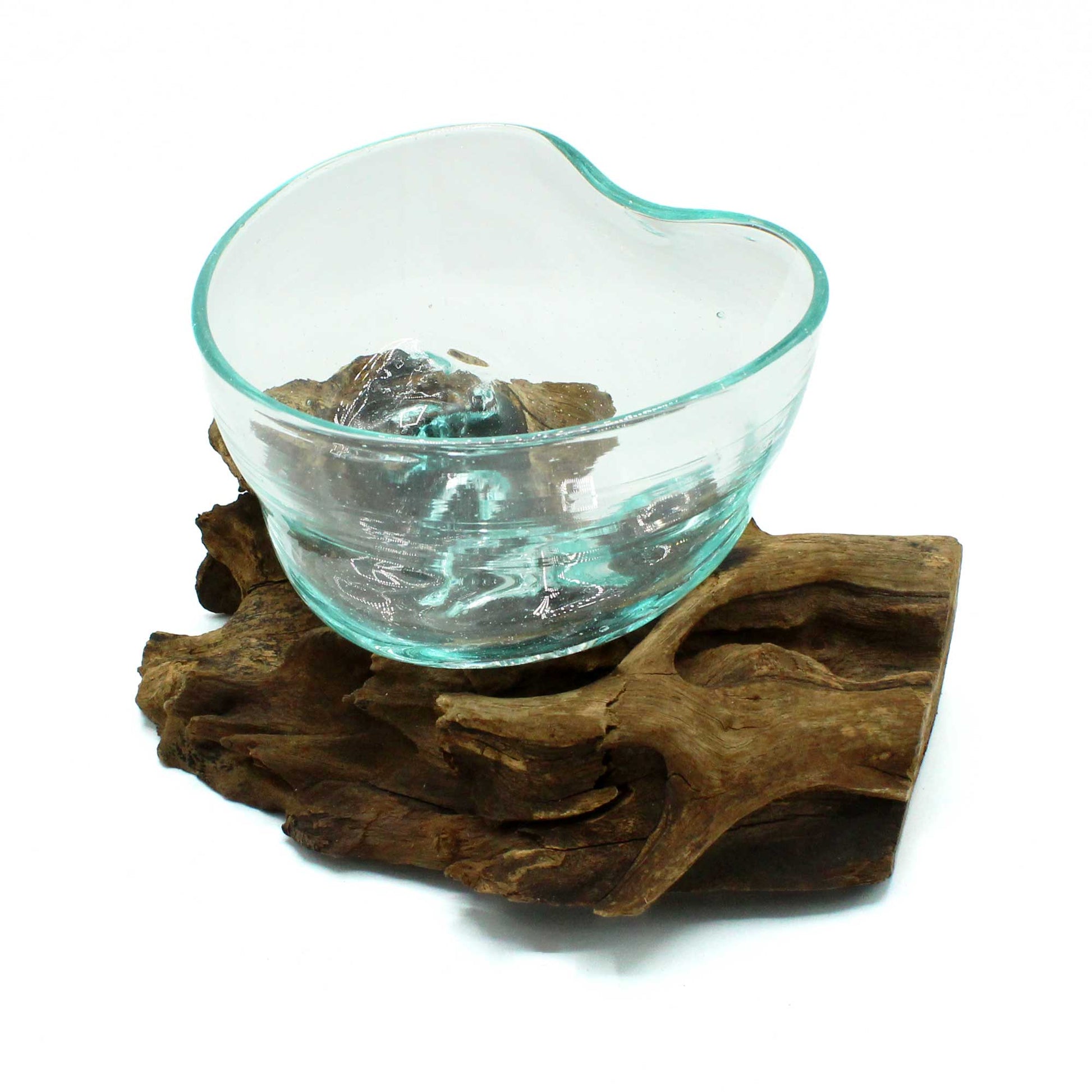Molten Glass Arfully Misshapen Bowl on Wood - best price from Maltashopper.com MGW-36