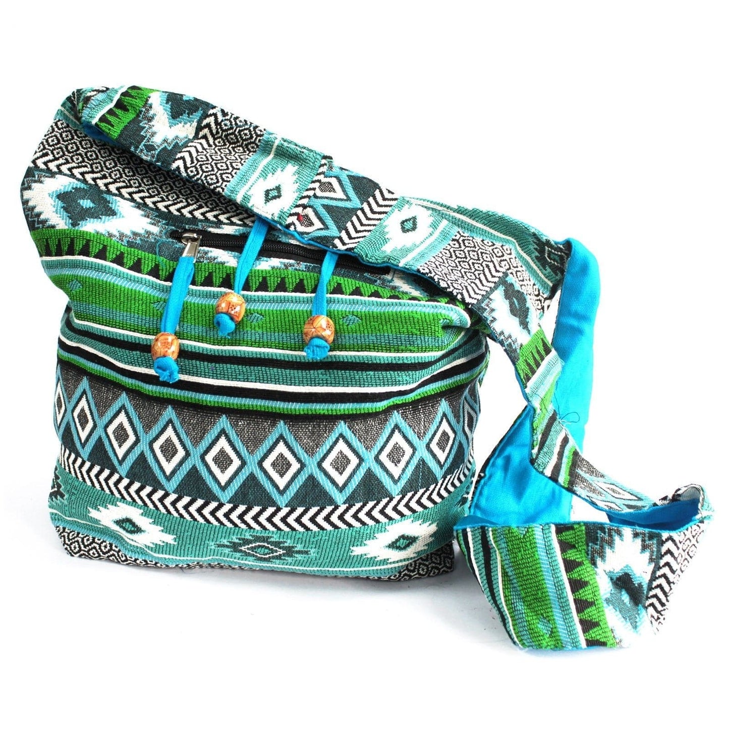 Jacquard Bag - Teal Student Bag - best price from Maltashopper.com JNS-07