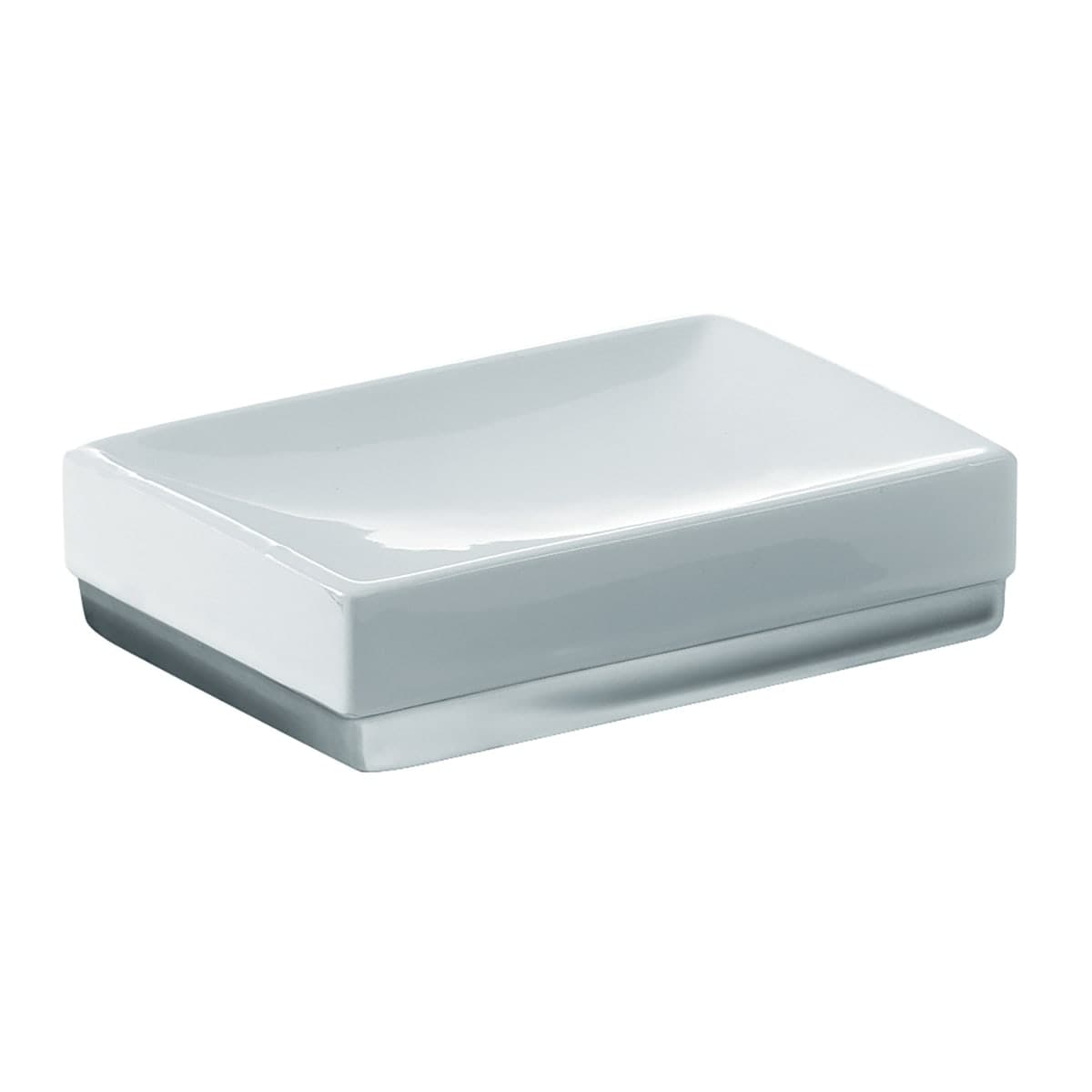 COUNTERTOP SOAP DISH LUCY WHITE SILVER CERAMIC - best price from Maltashopper.com BR430003943