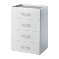 drawer cabinet 4 drawers w60xd40xh87cm in white melamine wood - best price from Maltashopper.com BR440001506